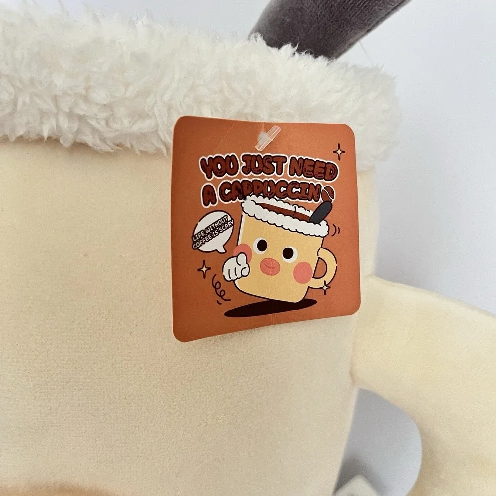 MINISO Plush Cappuccino hot coffee cup  large face 11
